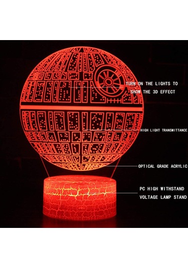 3d İllüzyon Lambası Gece Lambası Renk Değiştiren Dekorasyon Lambası Erkek Kız Masa Lambası Doğum Günü Festivali Noel Çok Renkli