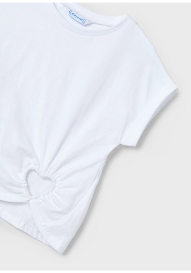 Mayoral Kız Çocuk Crop T-shirt 3006m Beyaz