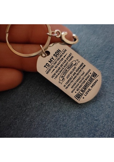 Tenfowee Oğlum'a - Çelik Anahtar Kılıfı Ve Kolye Seti, Babanın Sevgisi, Özel Tasarım, Dayanıklı Aksesuar