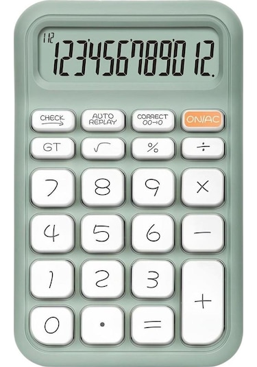 Powermaster Pm-25410 Yeşil 12 Haneli Hesap Makinesi Beyaz - Siyah