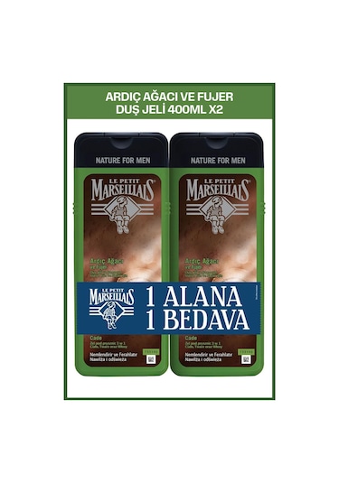 Le Petit Marseillais Men Ardıç Ağacı ve Füjer Duş Jeli 400 ml x2
