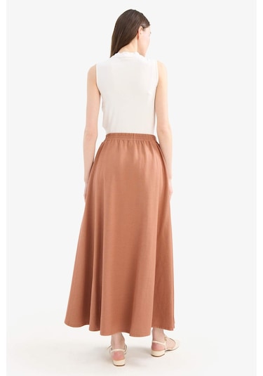 DeFacto A Kesim Keten Karışımlı Maxi Tesettür Etek E5371AX25SPBN566