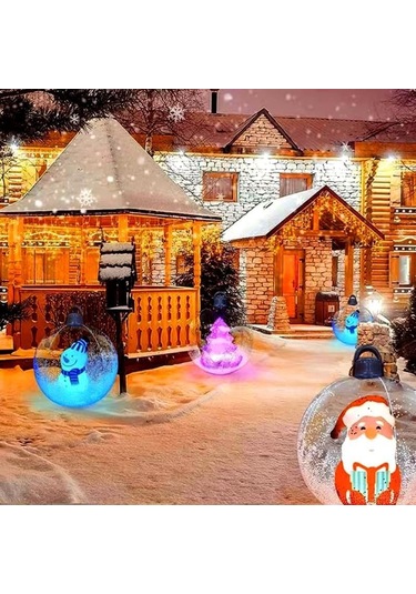 Suofeng Noel Karakterli Hava Dolu Dekoratif Top - Bahçe Çim Alani Bayram Dekoru