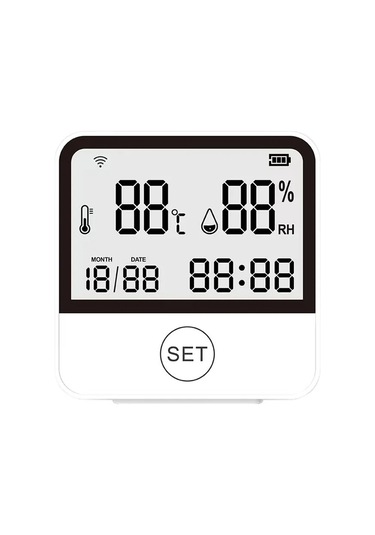 Jzcat Wifi Sıcaklık Nem Monitörü Akıllı Sıcaklık Ve Nem Sensörü Beyaz