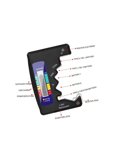 Singree Bt-886 Profesyonel Pil Test Cihazı - Düğme, Aa, Aaa Ve 9v Piller İçin Hızlı Voltaj Ölçer Gümüş