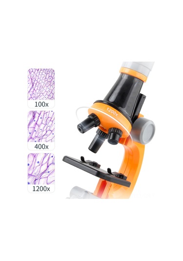 Singree Çocuklar İçin Bilim Keşif Mikroskobu Seti - 100x/400x/1200x Büyütme, Led Işık, Egzersiz Araçları İle - Mavi Pil İçermez Mavi