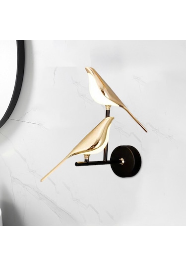 Suntek Aplik Duvar Lambası Başucu İki-kuş-sıcak-ışık Siyah