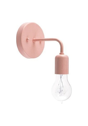 Riolight Vintage,rustik,retro,modern Pembe 1xe27 Duylu Metal Duvar Aplik Pembe