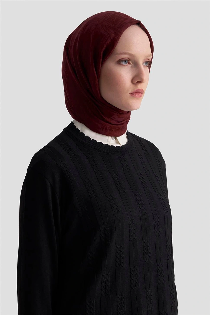 Armine Örgü Desenli Kazak 25kd7004 Siyah Siyah
