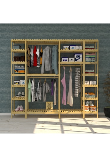 Runo X - Açık Ahşap Gardırop ""robot Süpürge Kullanımına Uygundur