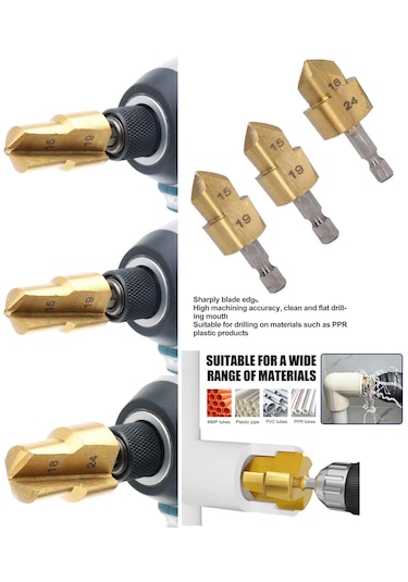 Pvc Pprc Boru Tamir Delme Genişletme Onarımı İçin 3lü Havşa Seti