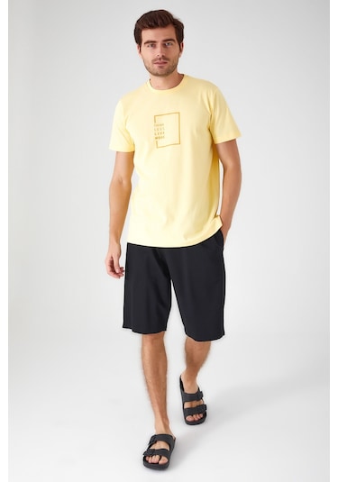 Arnetta Think Less Live More Sarı Erkek Bermuda Takım 001