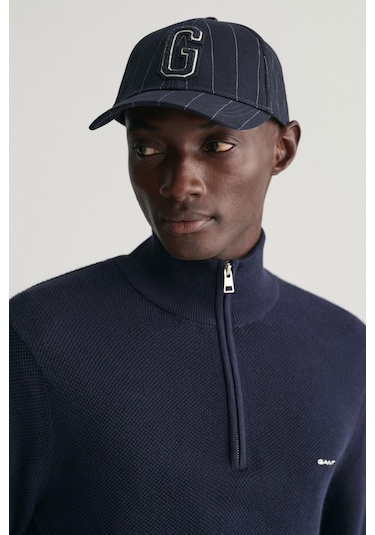 Gant Erkek Regular Fit Yarım Fermuarlı Kazak - Lacivert-10717 Evenıng Blue