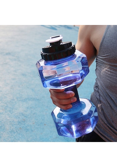 Taşınabilir Ev Fitness Dumbbell Su Şişesi, Kapasite: 2600ml Kırmızı