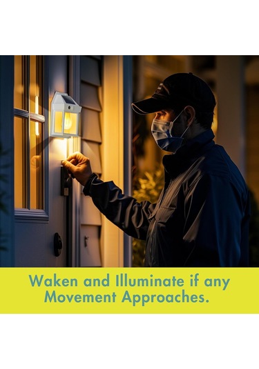 2 Paket Güneş Powered Motionsensor Duvar Lambası Dualbrightness, İç/dış Mekan, Beyaz Beyaz