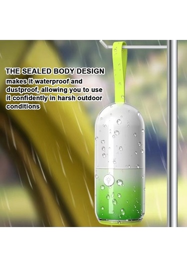 Pazly Yeşil Yürüyüş Su Geçirmez Şarjlı Led Kamp Lambası Gece Feneri Balıkçılık Acil 7 Yeşil Yeşil