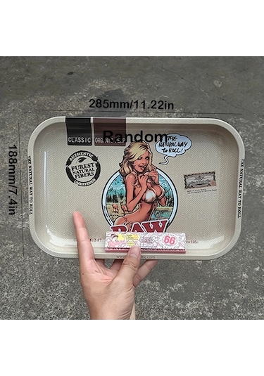 Willowhaven Sarı Rulo + Tuvalet Kağıdı 70ler 80ler Retro Metal Sigara Tepsisi Yıkanabilir