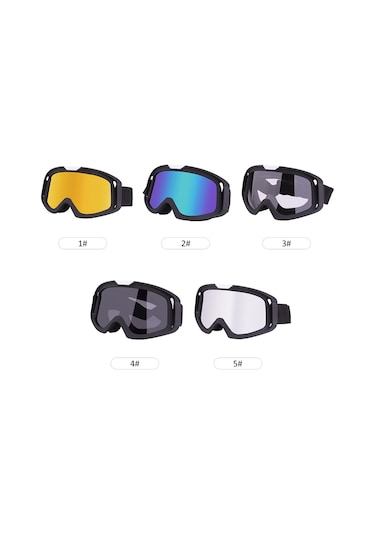 Jeehugo Kask Uyumlu Atv Offroad Gözlükleri - 370 Model Siyah Çerçeve Gümüş Lens, Uv Filtreli, Toz Ve Rüzgar Koruyucu, 5 Renk Seçeneği