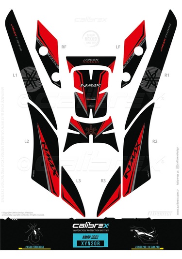 Yamaha Nmax Kırmızı Tank Pad Seti 2021 Sonrası