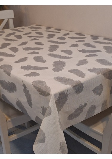 İthal Silinebilir Pvc Masa Örtüsü Kaymaz Tabanlı, Kumaş Görünümlü Pvc Masa Örtüs İth5511 Gri