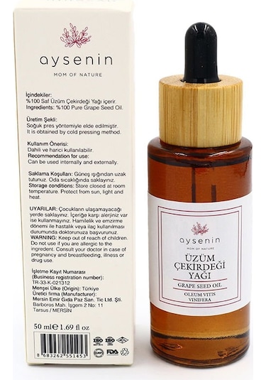 Aysenin Üzüm Çekirdeği Yağı / Grape Seed Oil 50 ML.