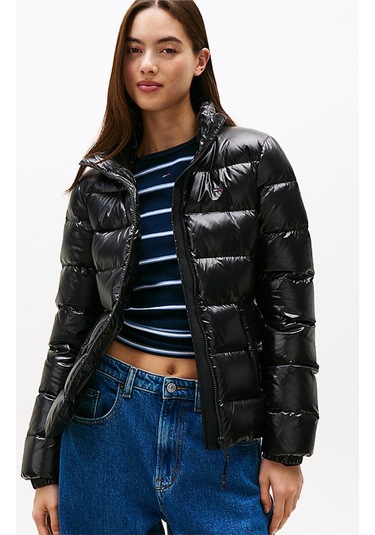 Tjw Slim Zip Print Kadın Siyah Şişme Ceket-11276 Siyah Tjw Slim Zip Print Kadın Siyah Şişme Ceket-11276 Siyah