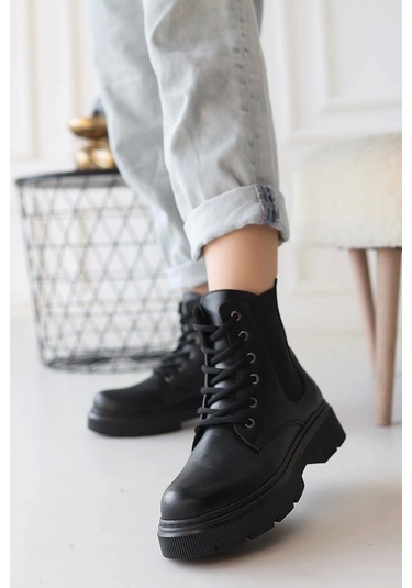 Biçomi Daum Siyah Cilt Bağcıklı Bot Çok Renkli