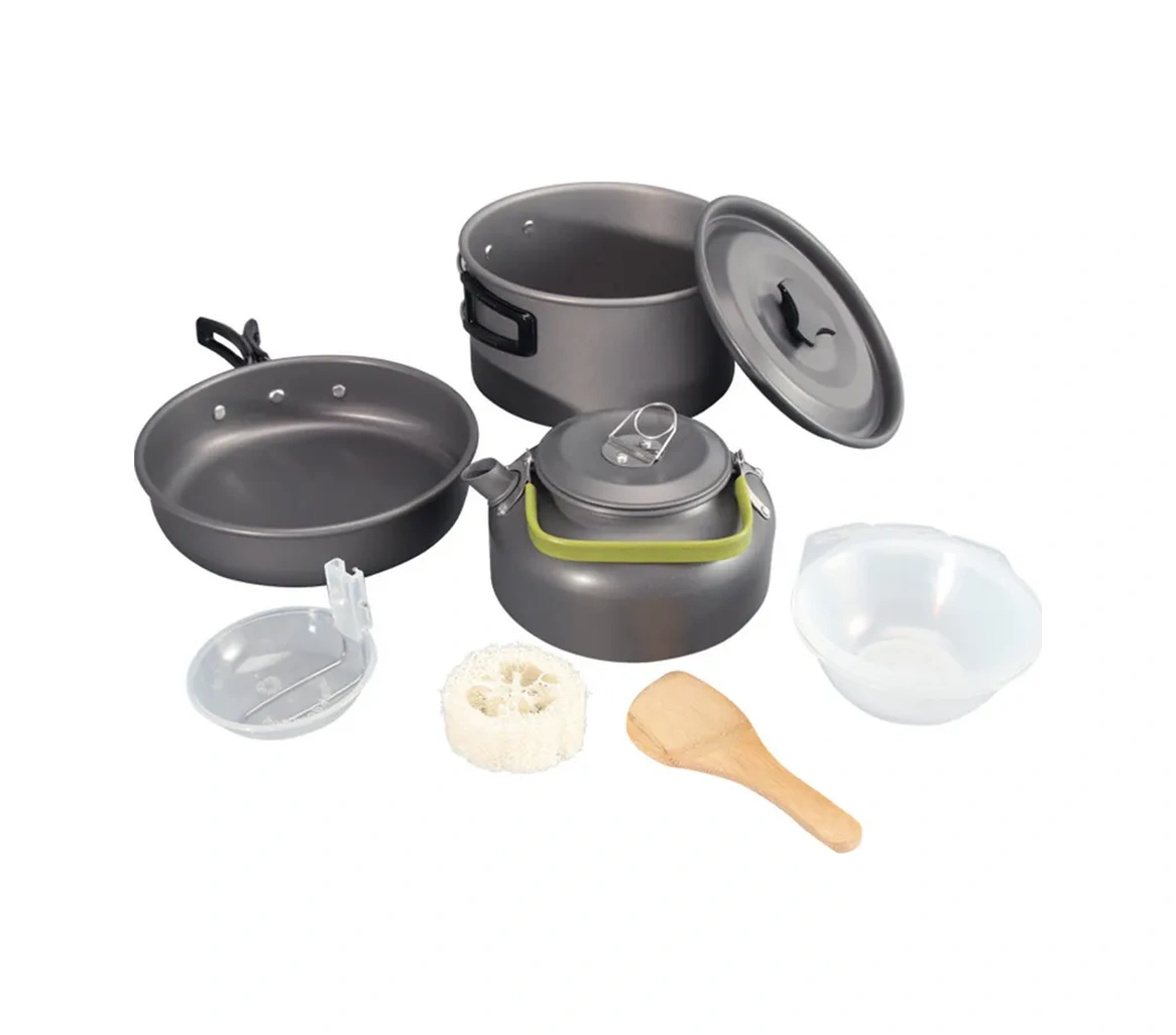 Widesea Kamp Ocağı Ve Çaydanlık İle Yemek Seti 446340385 Gri