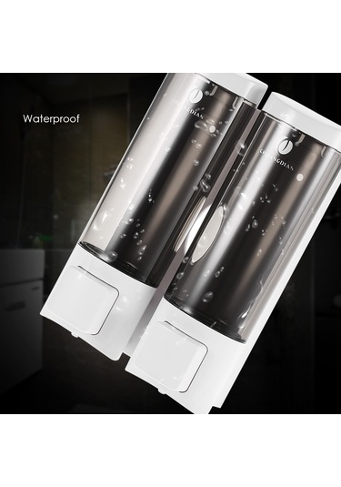 Tenfowee Duvar Montajlı Manuel Sabunluk, 200ml X 2, Şampuan Ve Duş Jeli Dispanseri, Banyo Ve Otel Kullanımı İçin Beyaz