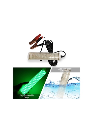 Symbee 12v 20w 120 Led Su Altı Balık Işığı, Yeşil Işık 5m Kablolu, Tuzlu & Tatlı Su Uyumlu, Gece Balıkçılığı İçin Sulu Ortamlar İçin Beyaz