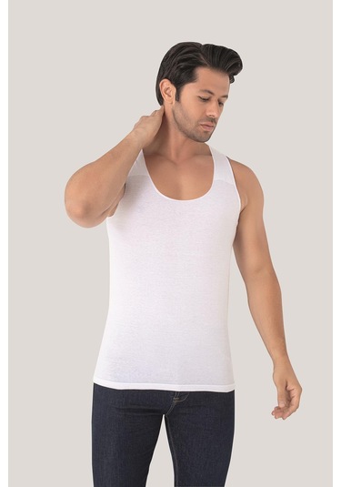 Erkek İz Bırakmayan Dikişsiz Atlet Beyaz %100 Pamuklu 3'lü Paket Beyaz