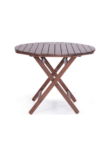 Bahçecimobilya Buzludja Ahşap Bahçe Masası - Buzludja Masa 70'Lik Ceviz