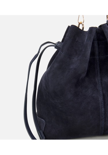 Hotiç Kadın Süet Deri Lacivert Bucket Omuz Çantası 03cah316270a680 03cah316270a680 Lacivert