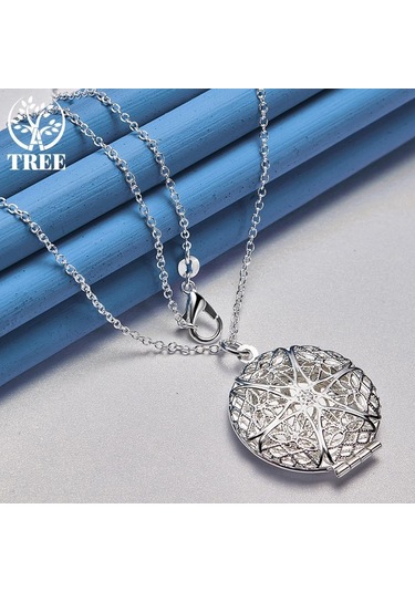 925 Ayar Gümüş Fotoğraf Çerçevesi Kolye Kolye Takı