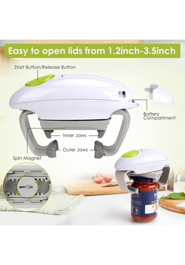 Novahub Kavanoz Açacağı - Paslanmaz Çelik, Otomatik Kullanım 1.2-3.5 İnç Diğer