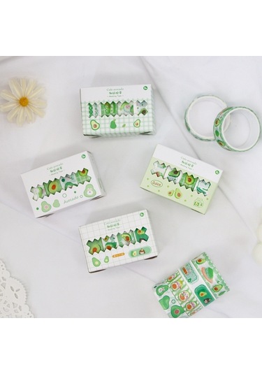 4pcs/kutu 15mm X 2m Avokado Kız Washi Bant El Hesap Malzemesi Random Delivery , Size:1 Boxes Diğer