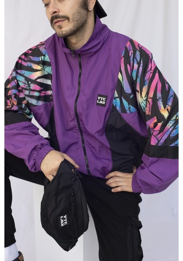 Kadın Erkek Renkli Desenli Bomber Ceket