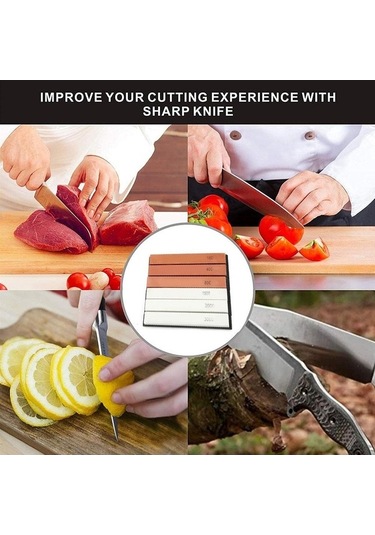 Createtech Taşları Sistemsiz Sabit Profesyonel Mutfak Kalemtıraş Bileme Bıçağı Adet Açılı 6 Tc