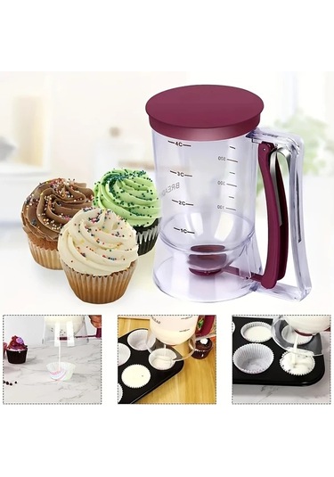 Willowhaven Kırmızı Pratik Hamur Ayırıcı Ve Ölçekli Fındık İle Pasta Yapım Aleti