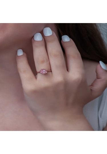 Casera's Gümüş Rose Pembe Lotus Çiçeği Yüzük Csr2182967 Gümüş