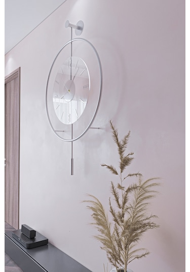 MetaQuartz Aksesuar Büyük Boy 50 x 75 CM Mat Gümüş Luxry Şeffaf Göbek Metal Dekoratif Camlı Gri