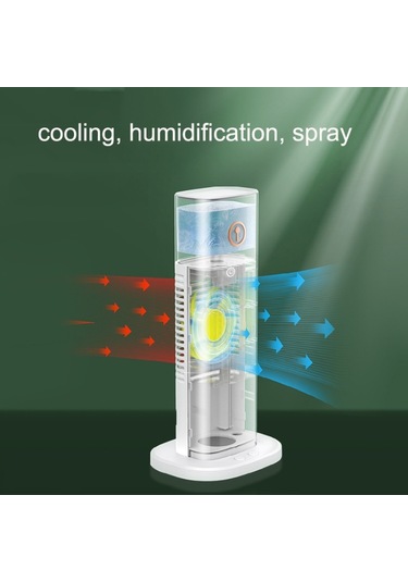 D3 Ana Sayfa Usb Hava Soğutucu Su Masaüstü Tower Fan Nemlendirme Sprey Fan Ekle Beyaz