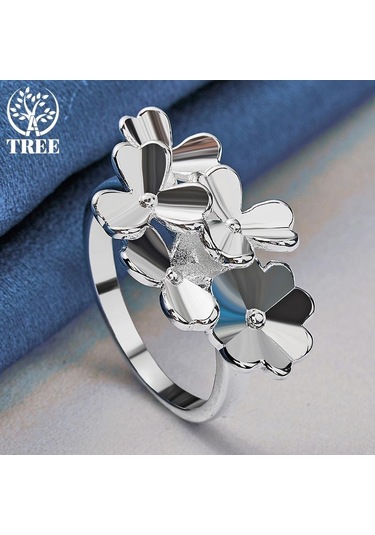 925 Ayar Gümüş Çiçek Yüzük Takı