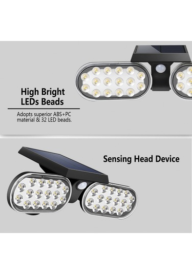 Güneş Çift Kafa Işık Dış Mekan Su Geçirmez Led'ler L5423w