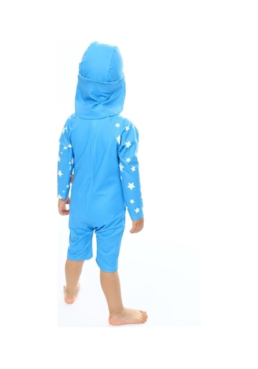 My Kids Wear Şapkalı Fermuarlı Uzun Kollu Mayo Kiremit