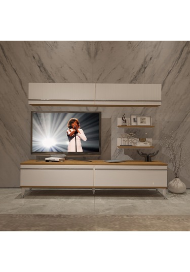 Decoraktiv Eko 5 Mdf Std Silver Tv Ünitesi Tv Sehpası Pera - Beyaz