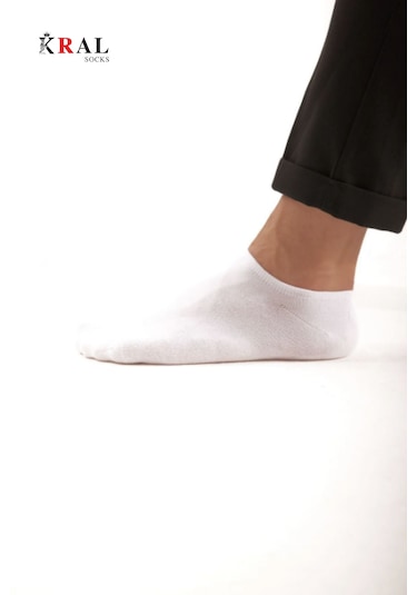 Kral Socks Kadın - Erkek Pamuklu Terletmez 10'lu - 10 Çift Yazlık Görünmez Çorap Beyaz