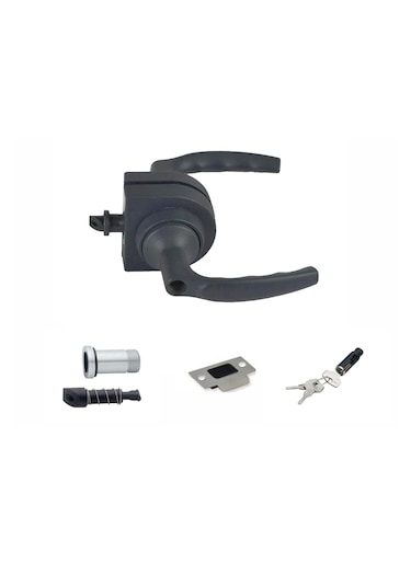 Çerçeveli Cam Kapı Kolu, Cam Kapı Kilidi, Ofis Kapısı Kolu Antras