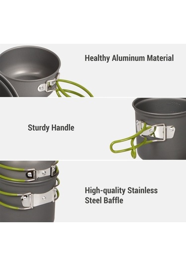 Createtech Taşınabilir Kamp Seti - Yürüyüş, Piknik Ve Pişirme Çözümleri Renkli Skycity 1-2 Kişilik Çok Renkli