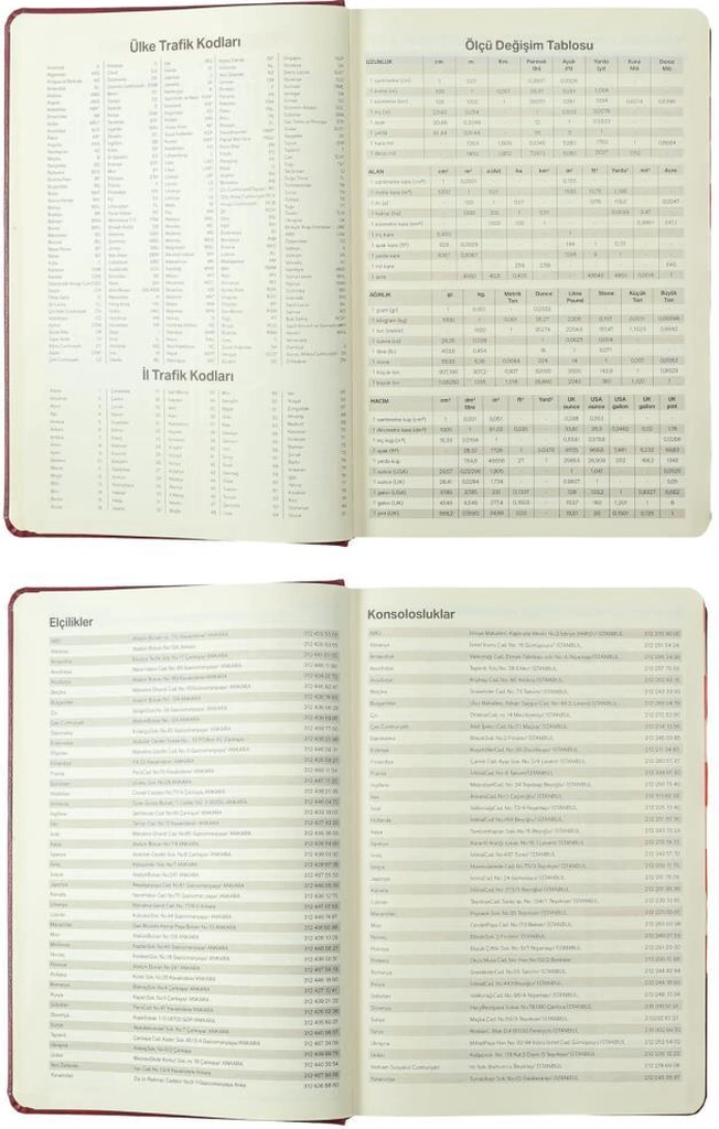 Victoria's Journals Business 2026 Günlük Ajanda 17x24cm Sert Kapak Ivory 80gr. Ayraçlı Bordo Bordo